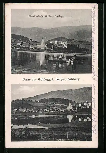 AK Goldegg /Pongau, Pfarrkirche und Schloss Goldegg