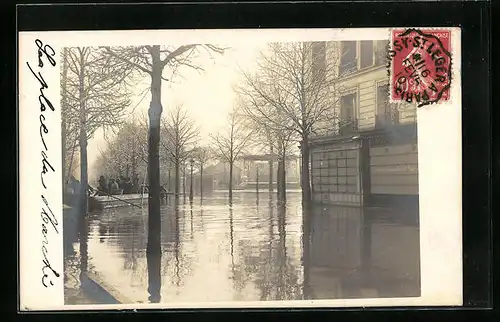 Foto-AK Boissy-Saint-Leger, Crue de la Seine 1910