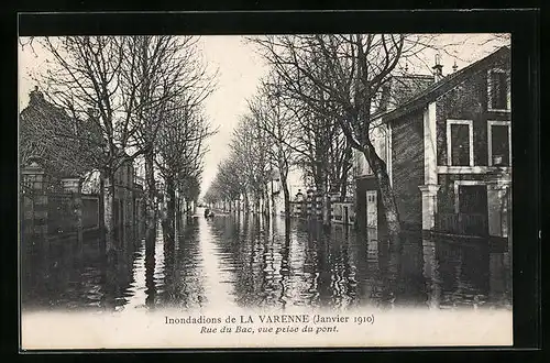 AK La Varenne, Inondations 1910, Rue du Bac