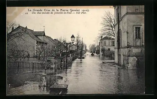AK Joinville-le-Pont, Inondations 1910, Une Rue inondée