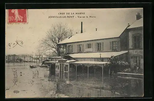 AK Joinville-le-Pont, Inondations 1910, Vue sur la Marne