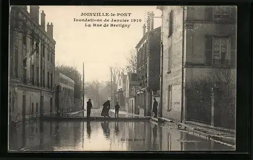 AK Joinville-le-Pont, Inondations 1910, La Rue de Bretigny