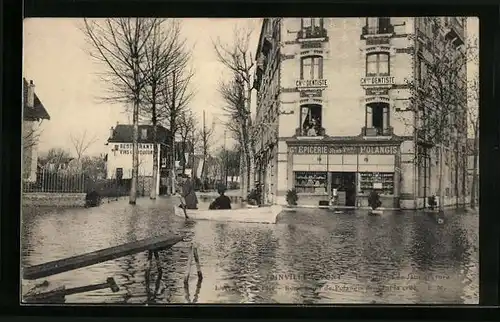 AK Joinville-le-Pont, Inondations 1910, L`Avenue de l`Ile