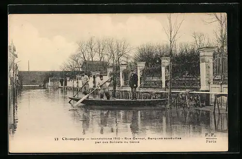 AK Champigny, Inondations 1910, Rue Carnot