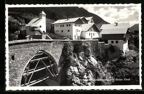 AK Grins, Römerbrücke mit Blick auf die Gedächtniskirche