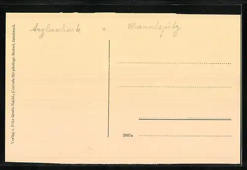 AK Innsbruck, Ansicht Triumphpforte vor den Bergen