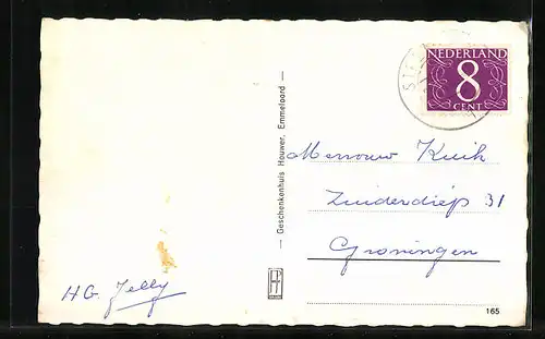 AK Emmeloord, De Deel, Strassenpartie mit Geschäften