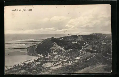 AK Valkenisse, Ortsansicht am Meer