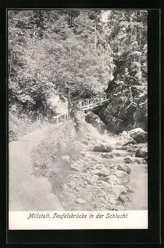 AK Millstatt, Teufelsbrücke in der Schlucht