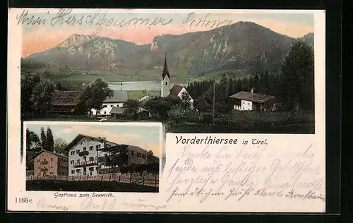 AK Vorderthiersee, Total mit Blick auf den See