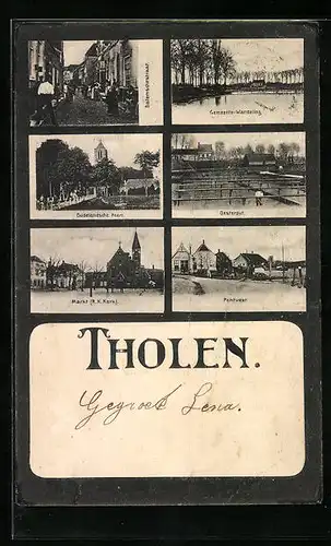 AK Tholen, Markt, Pontveer en Oudelandsche Poort