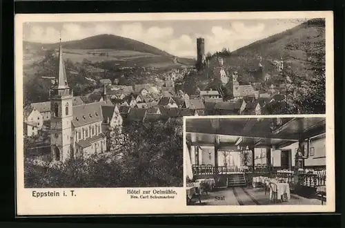 AK Eppstein, Hotel zur Oelmühle mit Ansicht Speisesaal