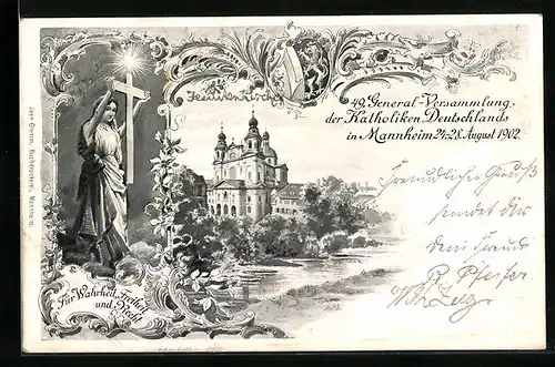 AK Mannheim, 49. General-Versammlung der Katholiken Deutschlands 1902, Marienstatue