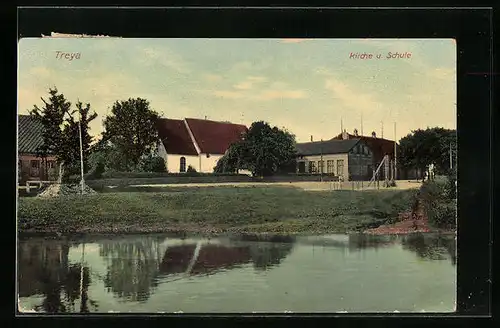 AK Treya, Kirche und Schule vom Wasser aus