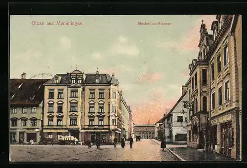 AK Memmingen, Blick in die Maximilian-Strasse