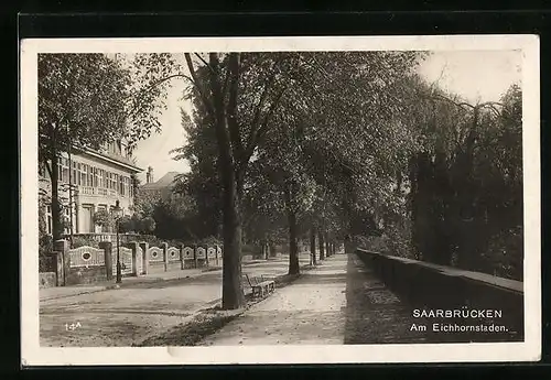 AK Saarbrücken, Strasse am Eichenhornstaden