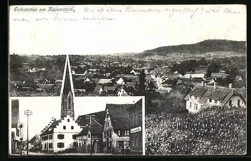 AK Eichstetten /Kaiserstuhl, Ortspartie mit Kirche
