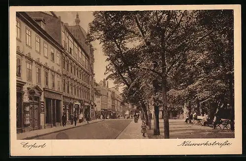 AK Erfurt, Blick durch die Neuwerkstrasse