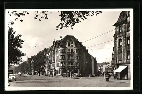 AK Saarbrücken, Blick auf eine Kreuzung im Ostviertel