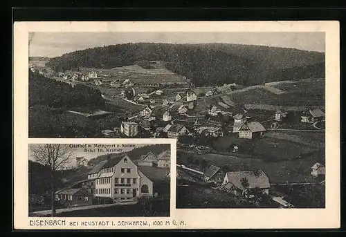 AK Eisenbach bei Neustadt /Schwarzw., Gasthof und Metzgerei zur Sonne, Ortsansicht aus der Vogelschau