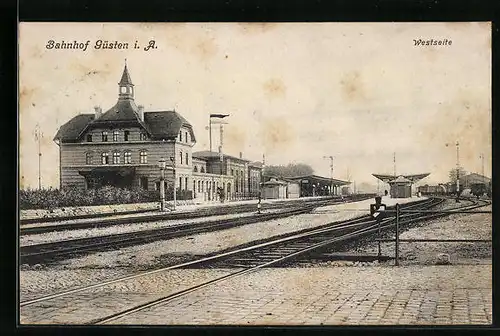 AK Güsten i. A., Bahnhof - Westseite