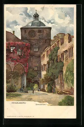 Künstler-AK Karl Mutter: Heidelberg, Schlossthor