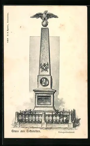 AK Eichstetten, Kriegerdenkmal 1870 /71