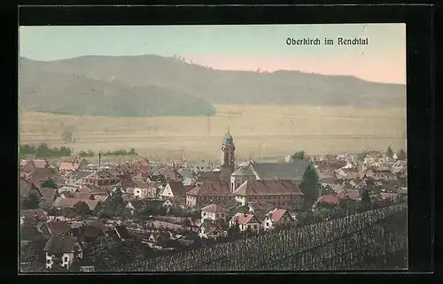 AK Oberkirch im Renchtal, Ortsansicht aus der Vogelschau