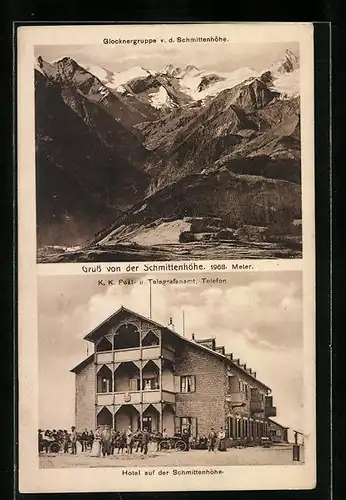 AK Zell am See, Hotel auf der Schmittenhöhe und Glocknergruppe