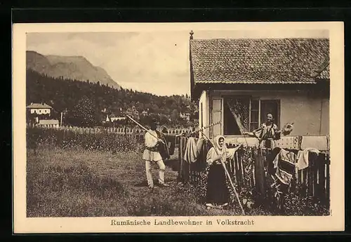 AK Rumänische Landbewohner in Volkstracht