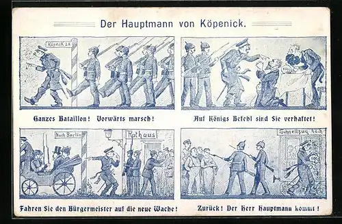 Künstler-AK Hauptmann von Köpenick - Der Hauptmann in Aktion