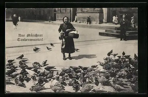 AK Das Münchner Taubenmutterl