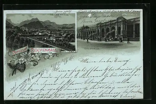 Mondschein-Lithographie Reichenhall, Colonnade