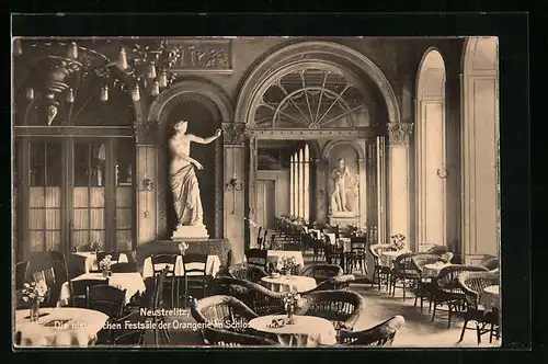 AK Neustrelitz, historische Festsäle der Orangerie im Schlosspark