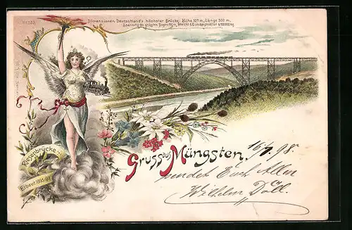 Lithographie Müngsten, Riesenbrücke