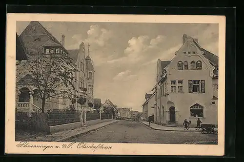 AK Schwenningen, Oberdorfstrasse mit Villen