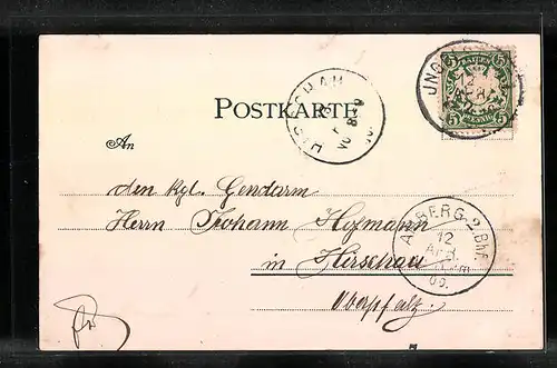 Lithographie Ingolstadt, Pionierkaserne Tilli, Kreuzthor, Panorama