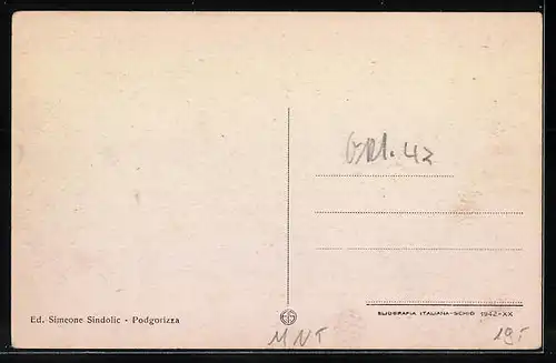 AK Podgorizza, Strassenpartie am Hotel Imperial