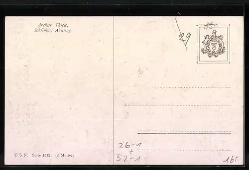 Künstler-AK Arthur Thiele: Schlimme Ahnung