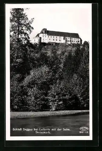 AK Leibnitz, Blick von der Sulm zum Schloss Seggau