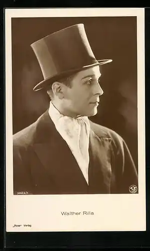 AK Schauspieler Walther Rilla mit Zylinder