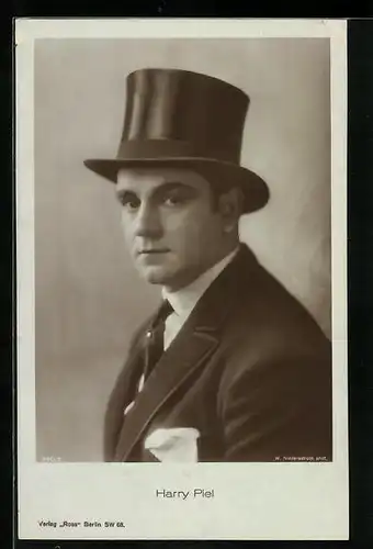 AK Schauspieler Harry Piel mit Zylinder