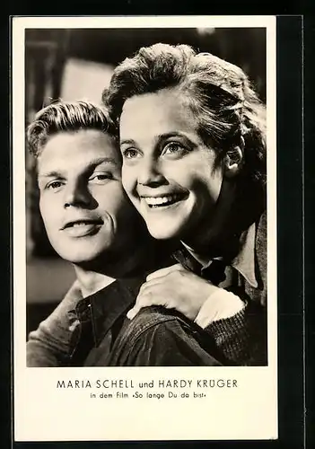 AK Schauspieler Hardy Krüger und Maria Schell in So lange Du da bist
