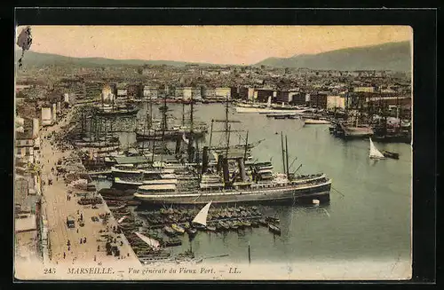 AK Marseille, Vue generale du Vieux Port