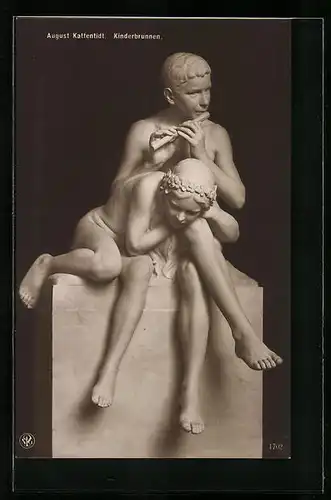 AK Plastik Kinderbrunnen von August Kattentidt