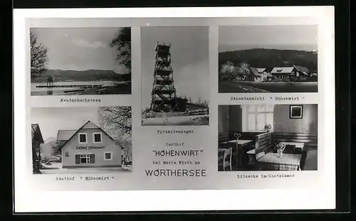 AK Maria Wörth a. Wörthersee, Gasthof Höhenwirt, Pyramidenkogel