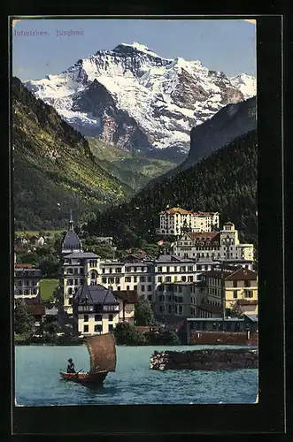 AK Interlaken, Teilansicht gegen die Jungfrau