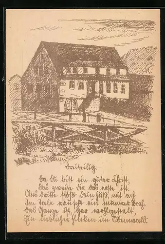 Künstler-AK Heiligkreuzsteinach, Gasthaus zum roten Löwen