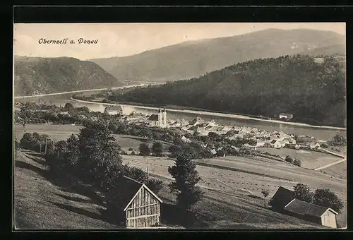 AK Obernzell /Donau, Ortsansicht aus der Vogelschau