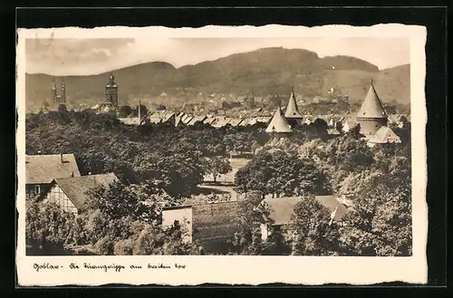 AK Goslar, Ortsansicht aus der Vogelschau